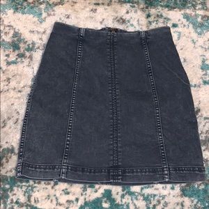 Dark wash free people skirt